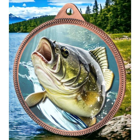 Bream Fishing Texture Print Bronze Medal