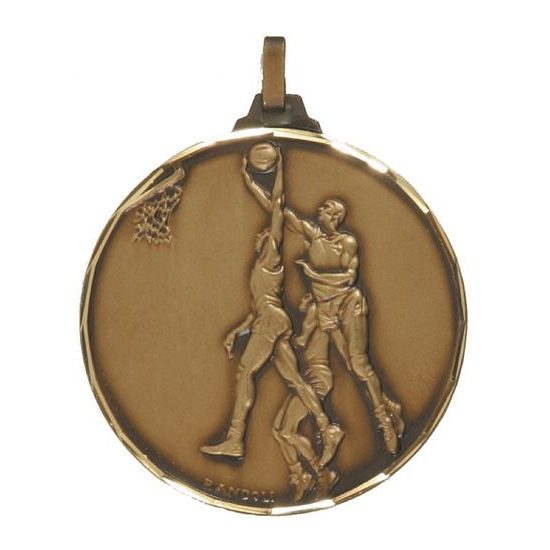 Diamond Edged Basketball Players Bronze Medal