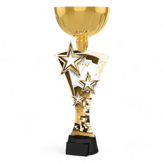 Triple Star Classic Poker Cards Gold Trophy Cup