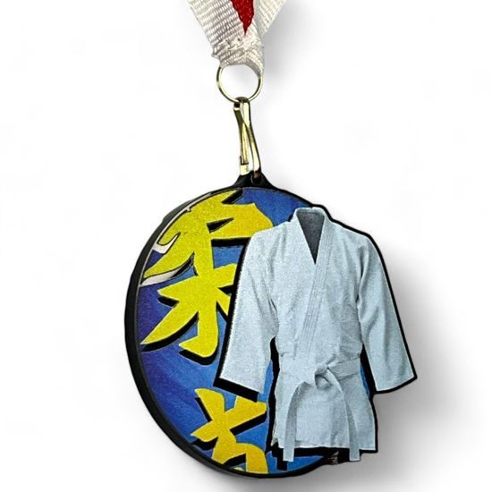 Rincon Colour Martial Arts Kimono Black Acrylic Medal