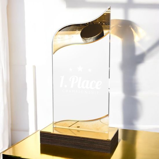 United Ice Hockey Acrylic Wood Fusion Trophy