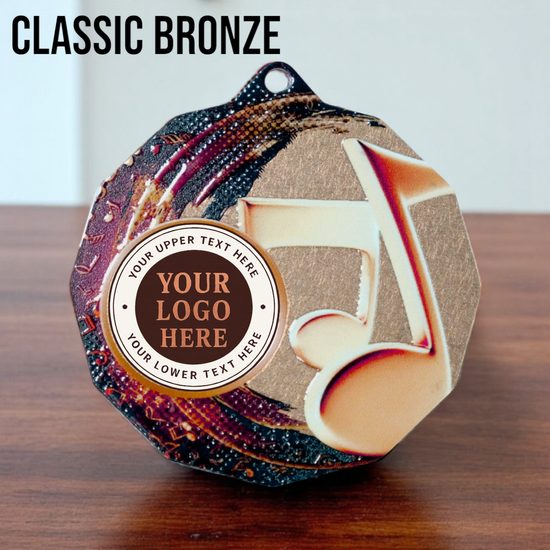 Dodeca Music Note Stainless Steel Logo Insert Medal