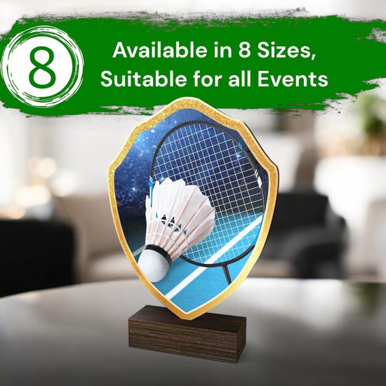 Arden Badminton Real Wood Shield Trophy