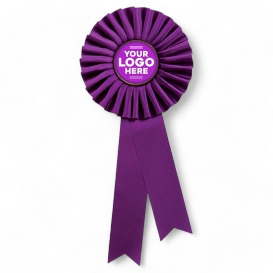 Purple Satin Feel Logo Rosette