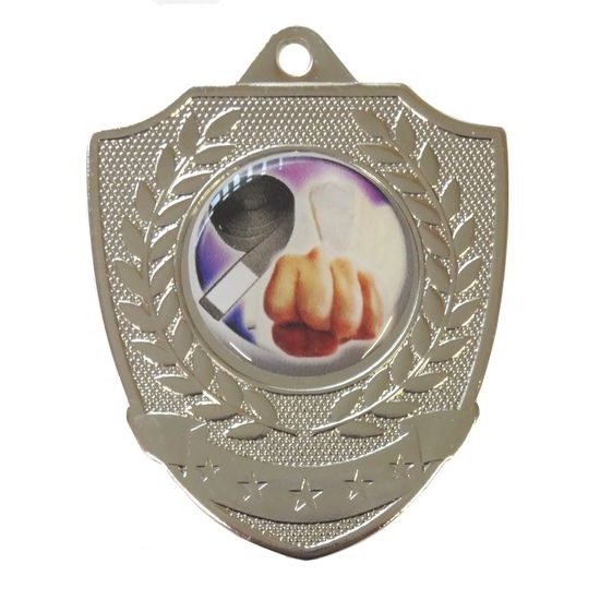 Shield Laurel Logo Insert Silver Medal