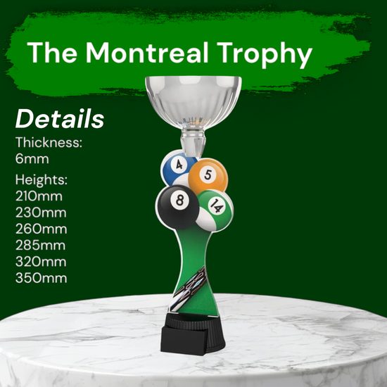 Montreal Pool Balls Silver Cup Trophy