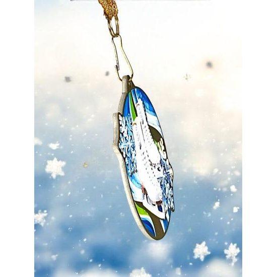 Aurum Ice Skating White Boot Stainless Steel Medal