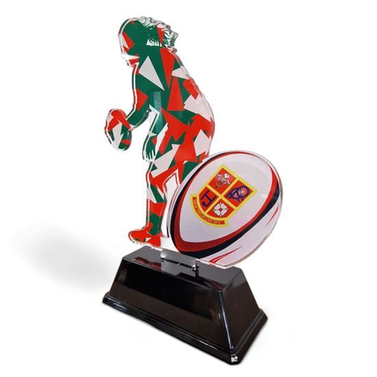 Edison Women's Rugby Custom Acrylic Logo Trophy
