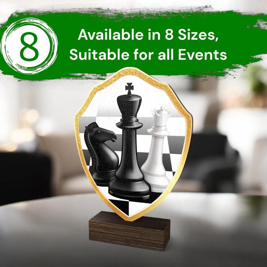 Arden Chess Real Wood Shield Trophy