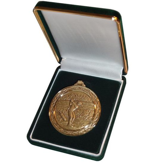 Deluxe Velour Medal Box Green 60mm