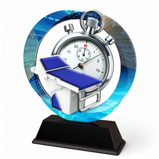 Onyx Stainless Steel Swimming Trophy