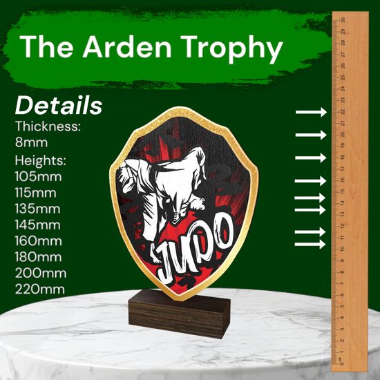 Arden Judo Real Wood Shield Trophy