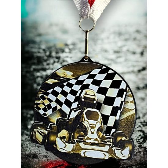 Rincon Classic Go Kart Black Acrylic Medal