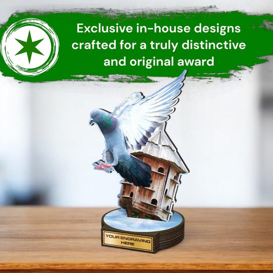 Grove Pigeon Racing Real Wood Trophy