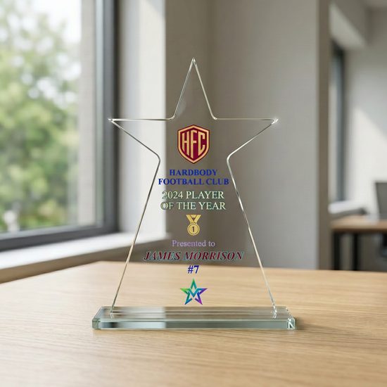 Radiance Jade Value Glass Star Award Printed Full Colour