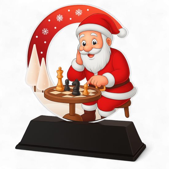 Santa Chess Christmas Trophy