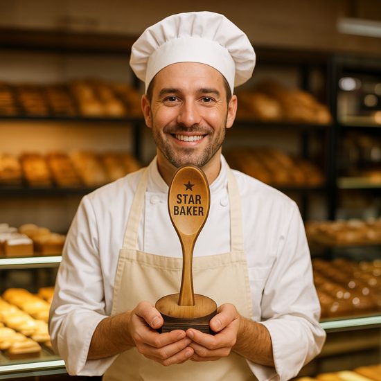 Grove Wooden Spoon Star Baker Real Wood Trophy