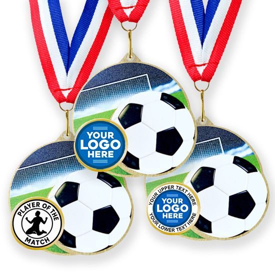 Aurum Football Stainless Steel Logo Insert Medal