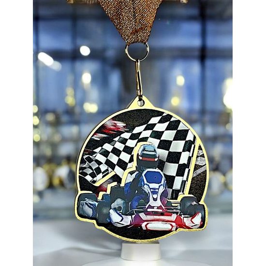 Aurum Go Karting Stainless Steel Medal