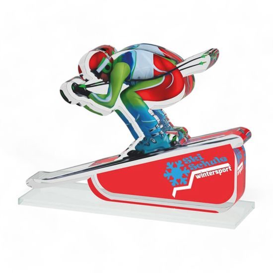 Stenmark Custom Logo Acrylic Skiing Trophy