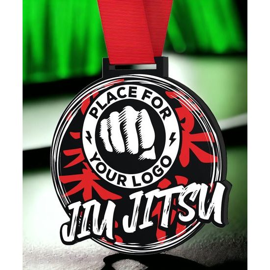 Giant Jiu Jitsu Black Acrylic Logo Medal