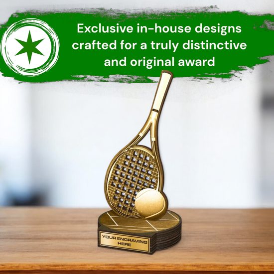 Grove Classic Tennis Racket Real Wood Trophy