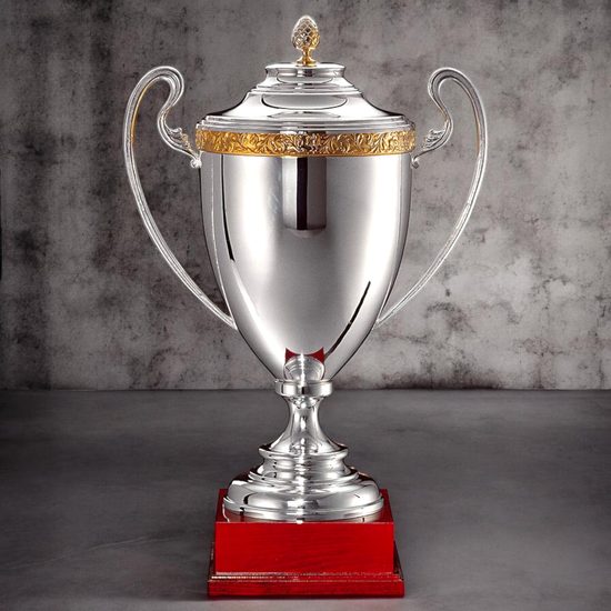 Maldini Silver Plated Cup with Gold Trim & Lid