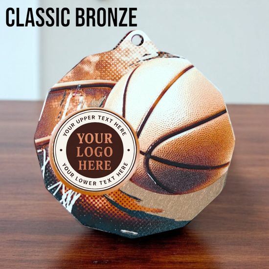 Dodeca Basketball Stainless Steel Logo Insert Medal