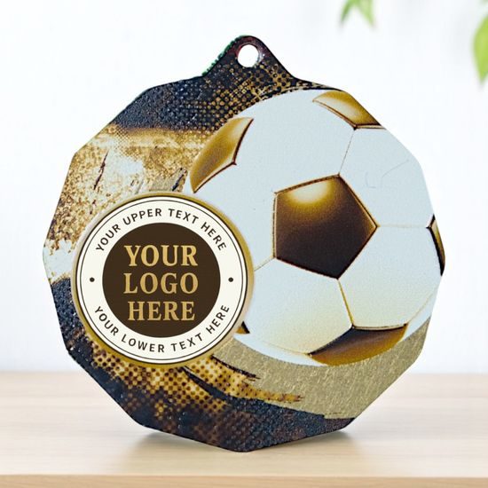 Dodeca Football Stainless Steel Logo Insert Medal