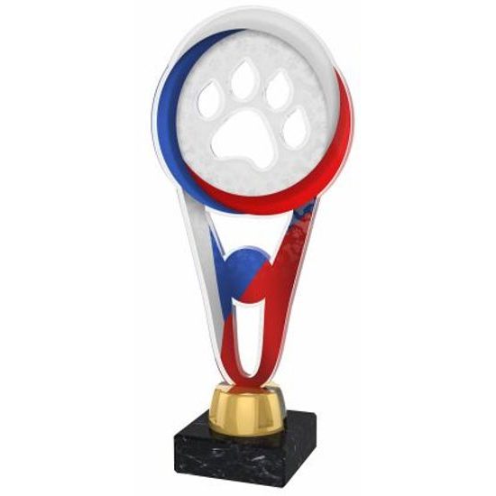 Milan Paw Print Red and Blue Trophy