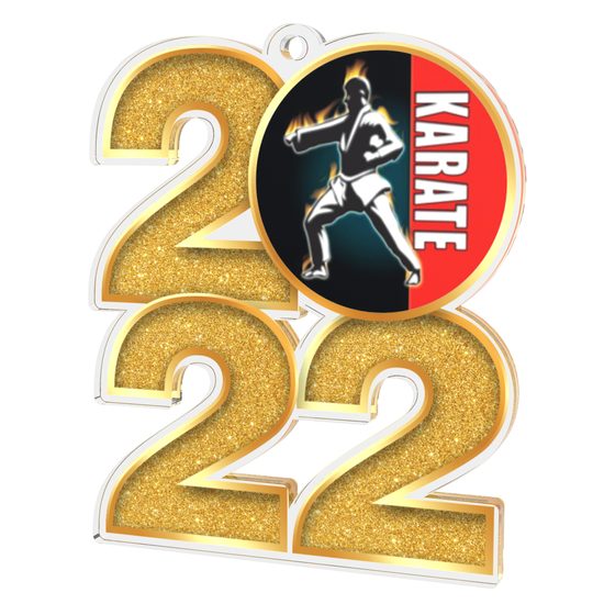 Karate 2022 Gold Acrylic Medal