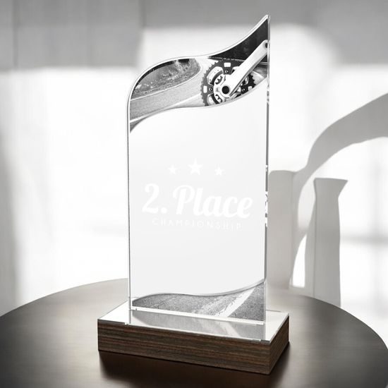 United Cycling Acrylic Wood Fusion Trophy