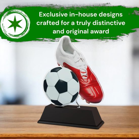Ostrava Red Football Ball & Boot Trophy
