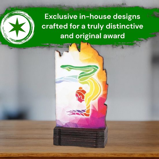 Shard Gymnastics Arts Eco Friendly Wooden Trophy