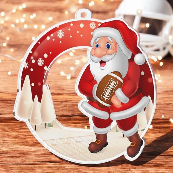 Snowy Father Christmas American Football Medal