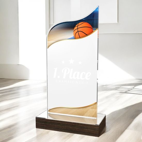 United Basketball Acrylic Wood Fusion Trophy