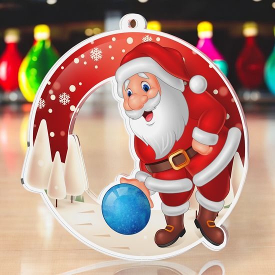 Snowy Father Christmas Tenpin Bowling Medal