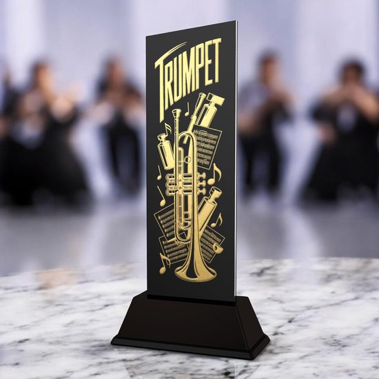 Shadowline Trumpet Music Trophy – Stainless Steel Award