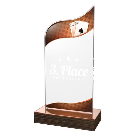 United Acrylic Wood Classic Card Poker Trophy