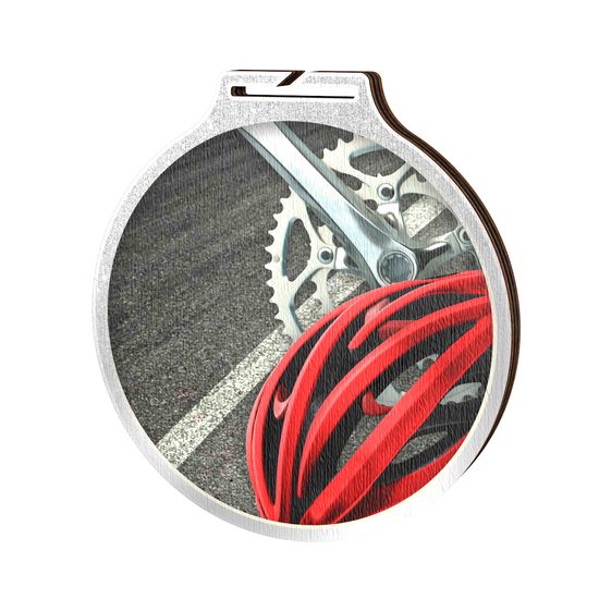 Habitat Cycling Silver Eco Friendly Wooden Medal