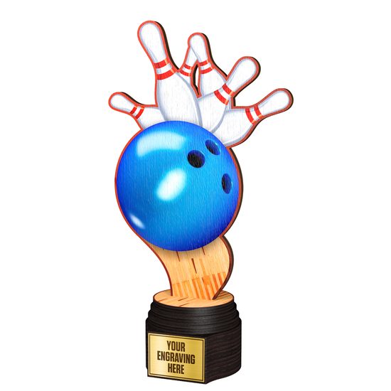 Frontier Real Wood Bowling Trophy