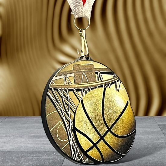 Rincon Classic Basketball Black Acrylic Medal