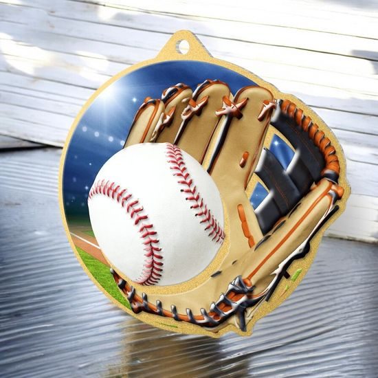 Aurum Baseball Stainless Steel Medal