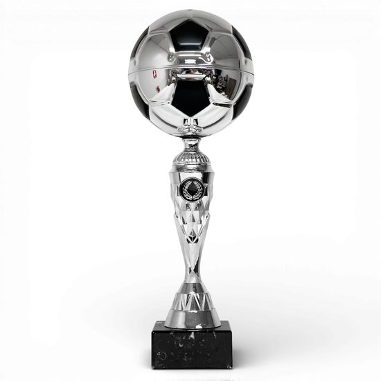 Merida Silver and Black Metal Football Trophy