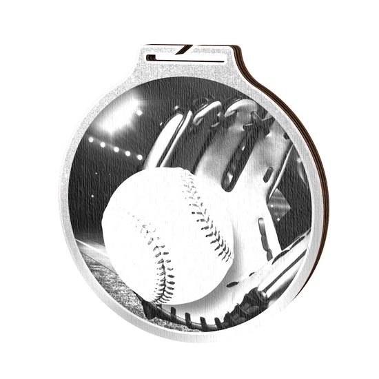 Habitat Classic Baseball Silver Eco Friendly Wooden Medal