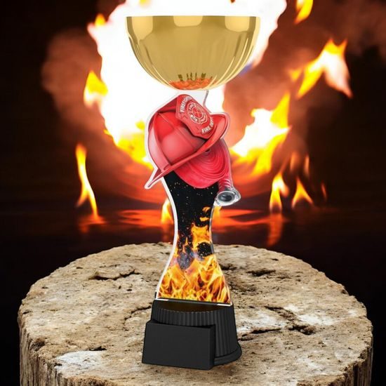 Vancouver Firefighter Helmet and Hose Gold Cup Trophy