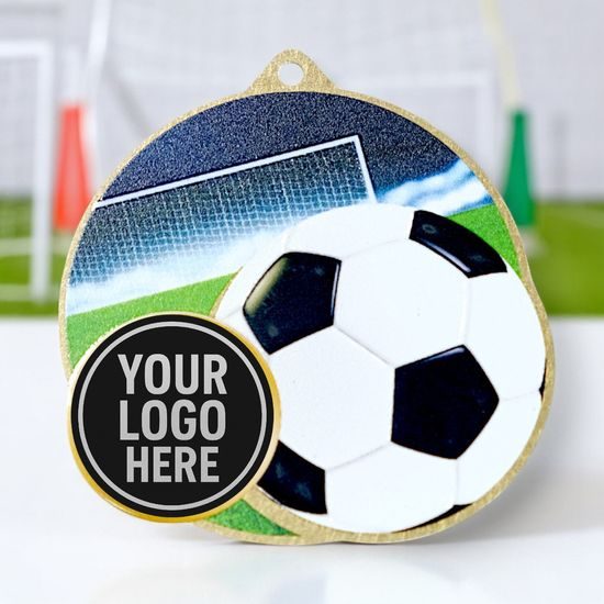 Aurum Football Stainless Steel Logo Insert Medal