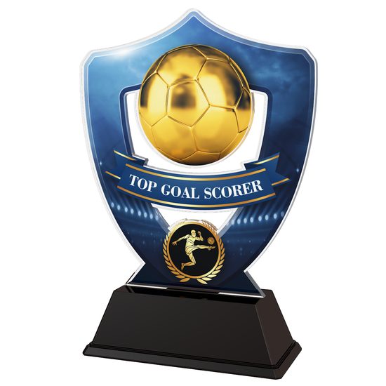 Blue Top Goal Scorer Football Shield Trophy