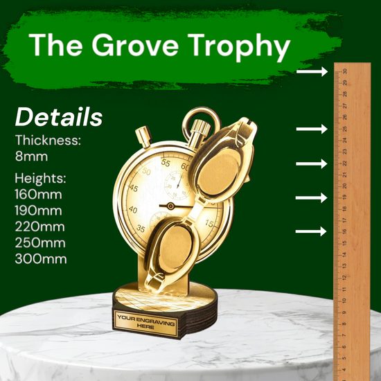 Grove Classic Swimming Real Wood Trophy