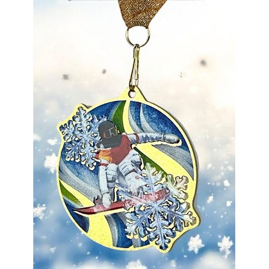 Aurum Snowboarding Stainless Steel Medal